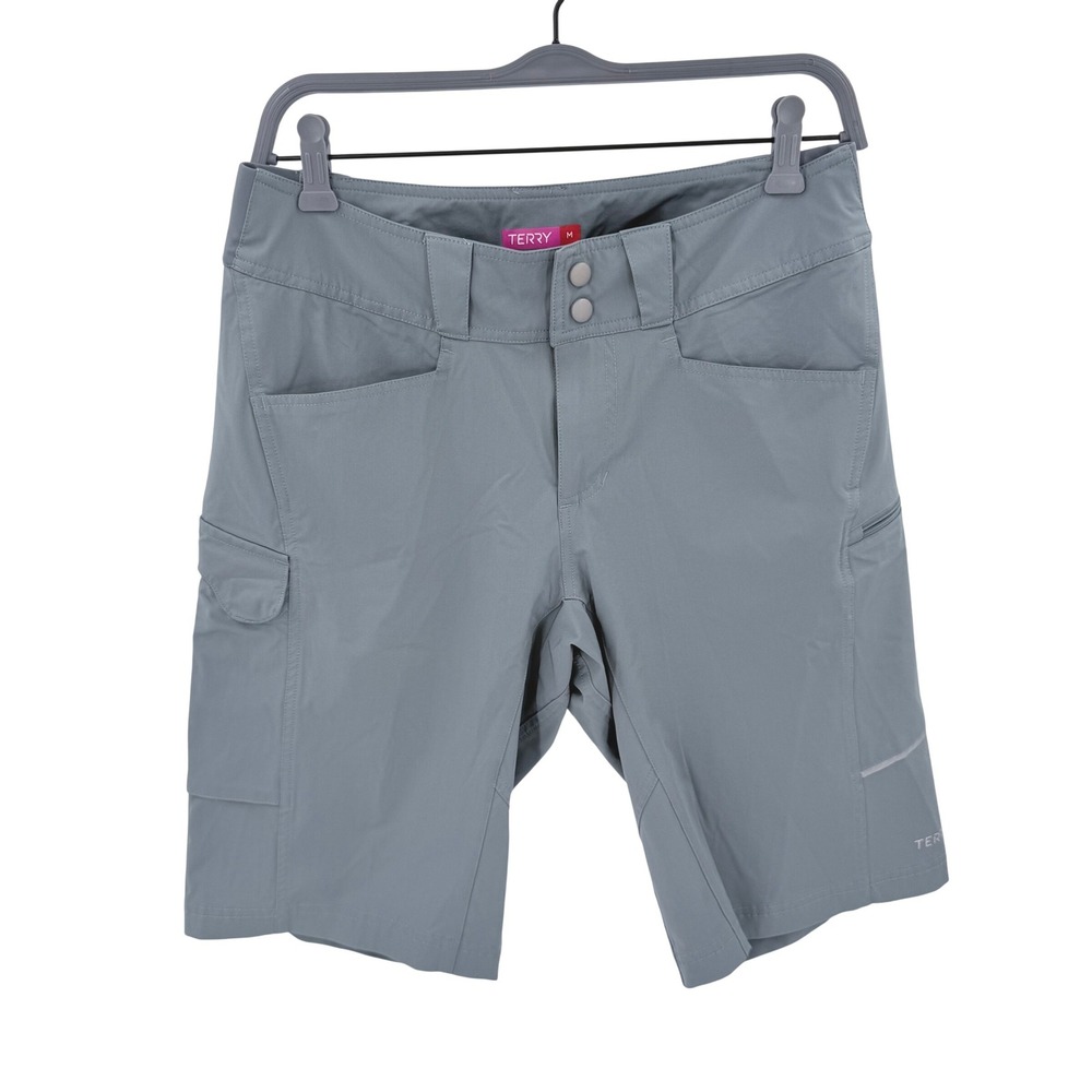 Terry Bicycles Women Gray Touring Cycling Shorts Size M Cargo Pockets Reflective